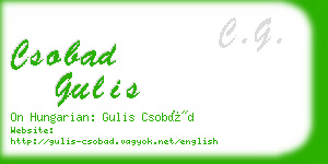 csobad gulis business card